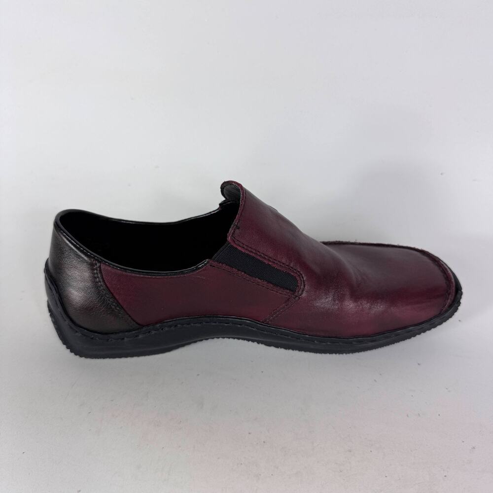 Rieker Celia 59 Loafers Women’s 7.5 Burgundy Leather Comfort Slip On Moccasin - Picture 3 of 10